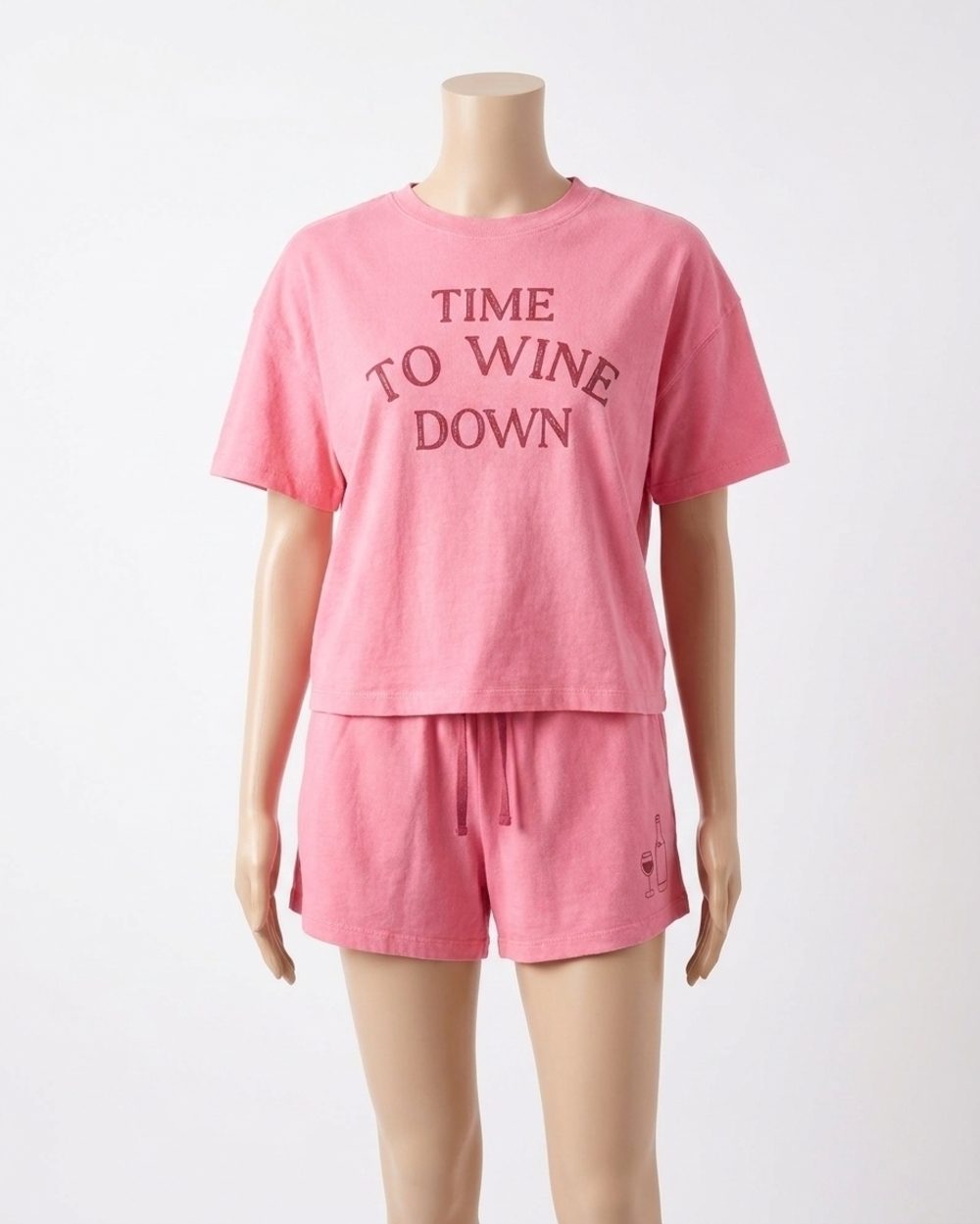 NEW PJ SALVAGE time to wine down shorty set in wine